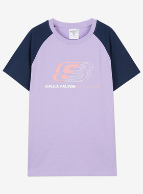 Skechers/斯凯奇正品2023新款儿童时尚透气休闲运动短袖T恤