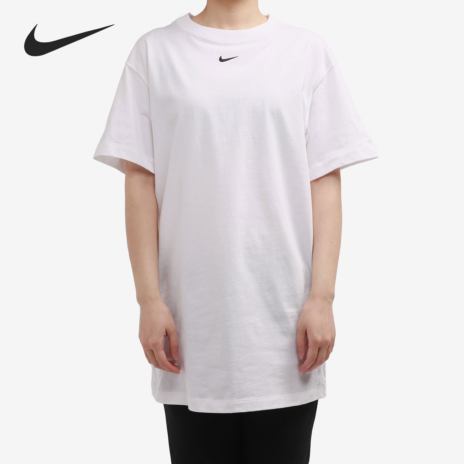 Nike/耐克官方正品年新款女子长款圆领夏季休闲运动T恤CJ2243-100