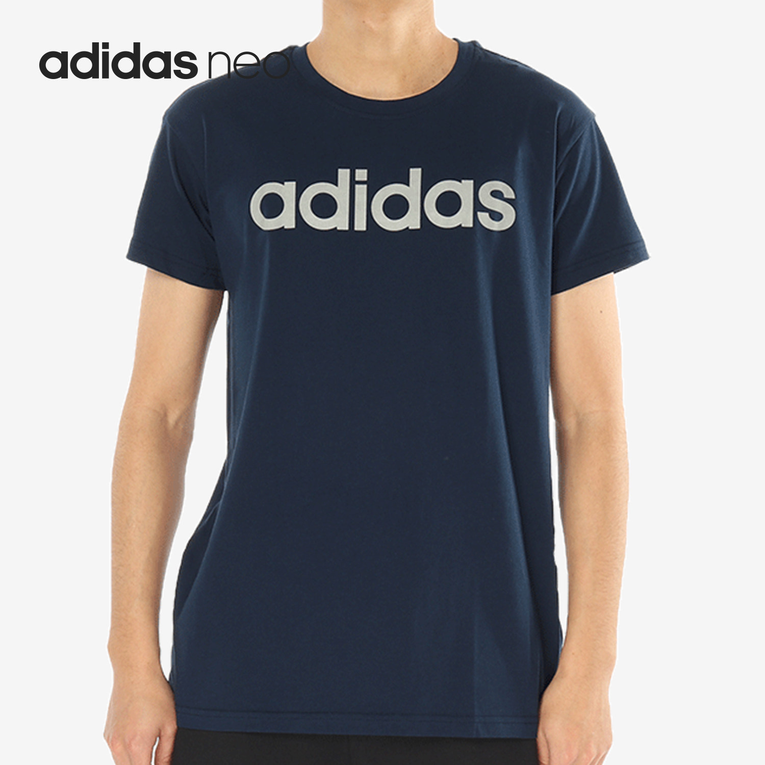 Adidas/阿迪达斯正品NEO男子圆领运动休闲针织短袖T恤CV6964