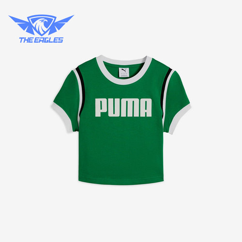 Puma/彪马正品夏季女士时尚短款字母印花经典短袖T恤631946-86