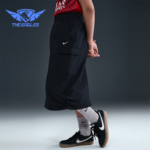 半身裙HQ9402 Nike 轻盈运动工装 Sportswear大童经典 010 耐克正品