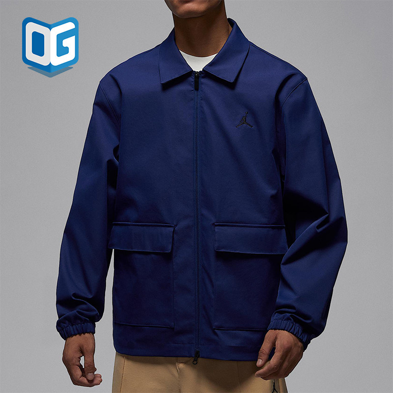 Nike/耐克正品JORDAN男士休闲运动高尔夫翻领刺绣外套HQ8682-492