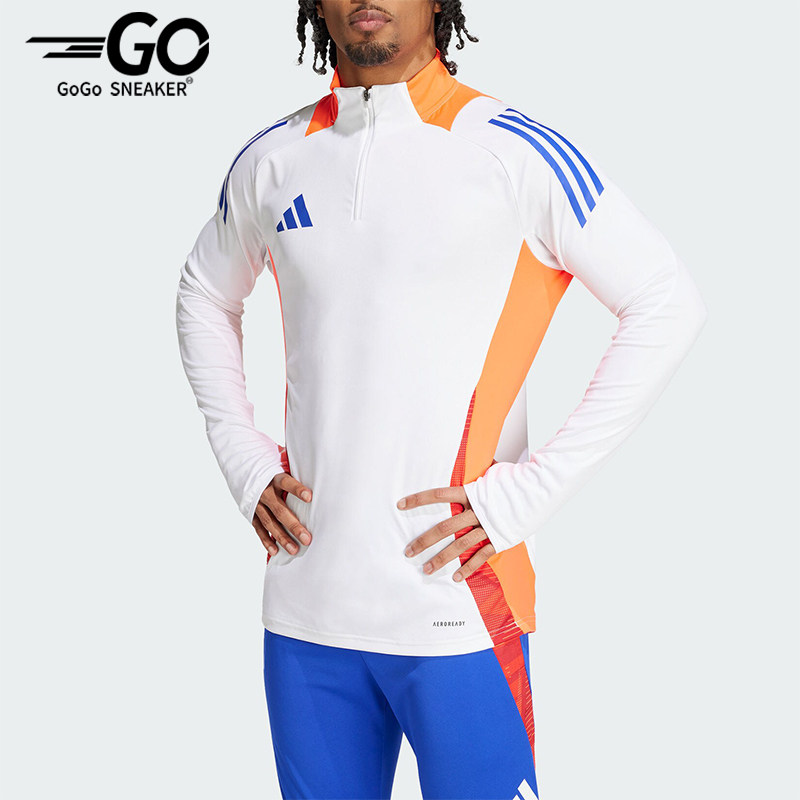 阿迪达斯男士训练半拉链套头衫