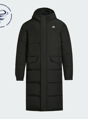 Adidas/阿迪达斯正品冬季男女连帽保暖长款运动休闲羽绒服KF6748