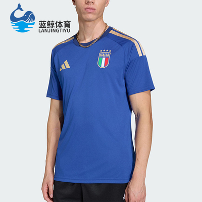 Adidas/阿迪达斯正品新款男蓝金色足球经典运动短袖球衣JY7588