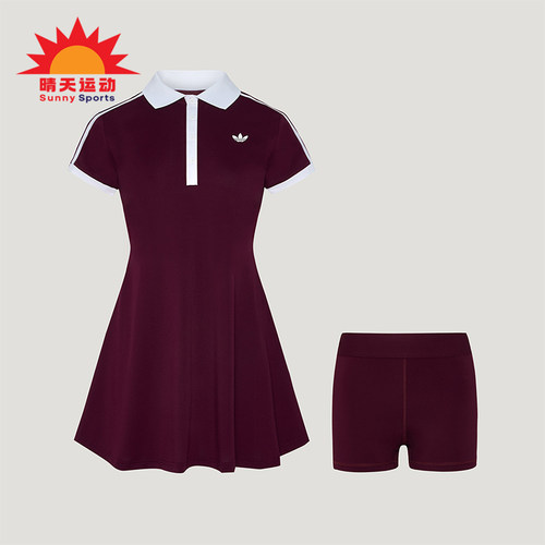 Adidas/阿迪达斯正品三叶草女士复古网球运动连衣裙LG4963