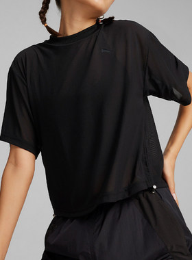 Puma/彪马正品夏季女士柔软舒适抽绳休闲运动短袖627632-01