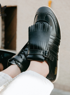 Adidas/阿迪达斯正品三叶草新款男女黑色经典休闲运动鞋KH8305