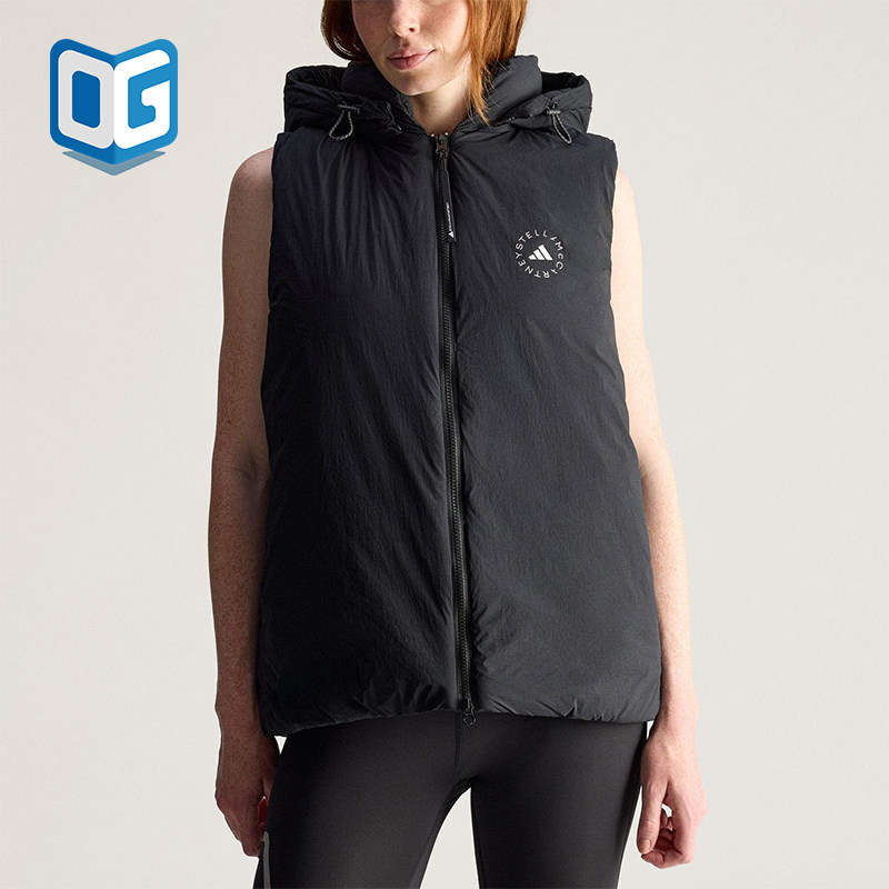 Adidas/阿迪达斯正品SMCPADEDVEST新款女经典黑色马甲棉服JW2038