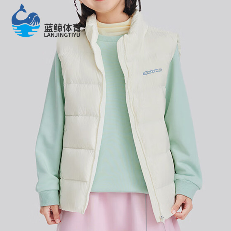 Skechers/斯凯奇正品运动保暖新款儿童轻薄梭织休闲简约羽绒马甲,童装/婴儿装/亲子装,羽绒马甲,淘宝优惠券,粉丝福利购,淘宝优惠卷