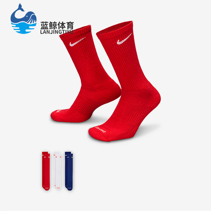 Nike/耐克正品春季男女针织透气中筒经典运动袜三双装SX6888-996