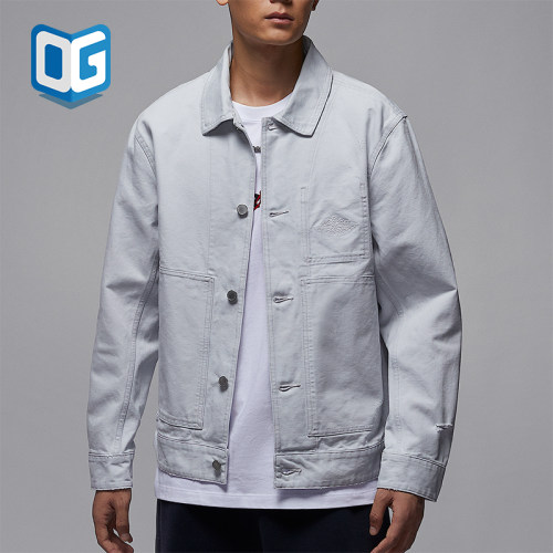 Nike/耐克正品JORDAN男士休闲做旧翻领梭织水洗外套IB3002-006