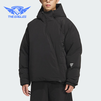 Adidas/阿迪达斯正品2025秋季款男士日常保暖连帽羽绒服KC2576