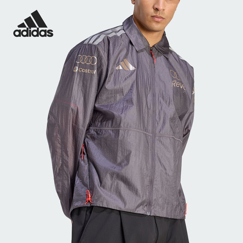 Adidas/阿迪达斯正品春秋男士翻领拉链复古夹克外套KF4002