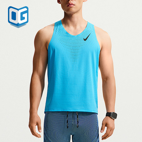 Nike/耐克正品男士运动吸湿排汗透气反光跑步背心FN4232-418