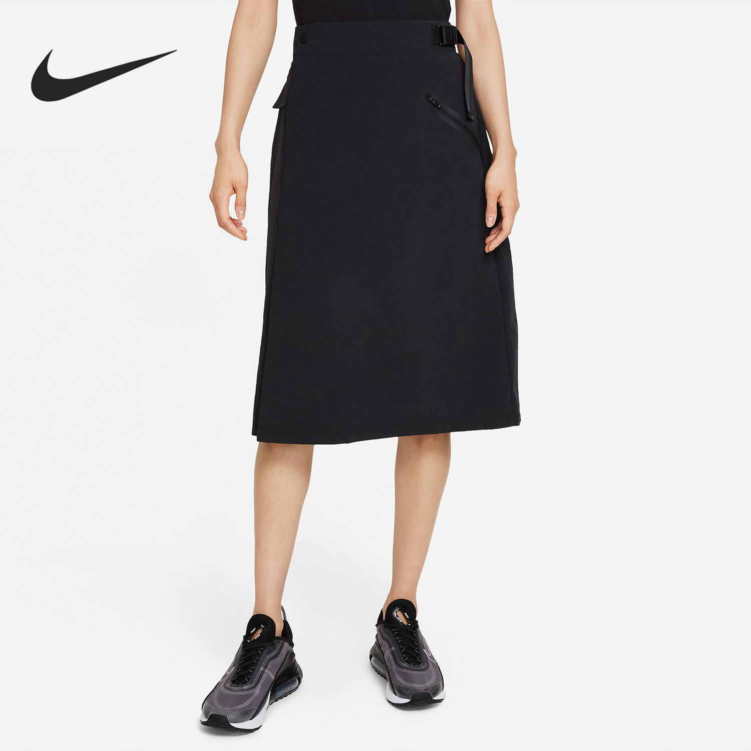 Nike/耐克正品女子中长款梭织时尚休闲运动半身裙 DD4619-010,运动服/休闲服装,运动半身裙,淘宝优惠券,粉丝福利购,淘宝优惠卷