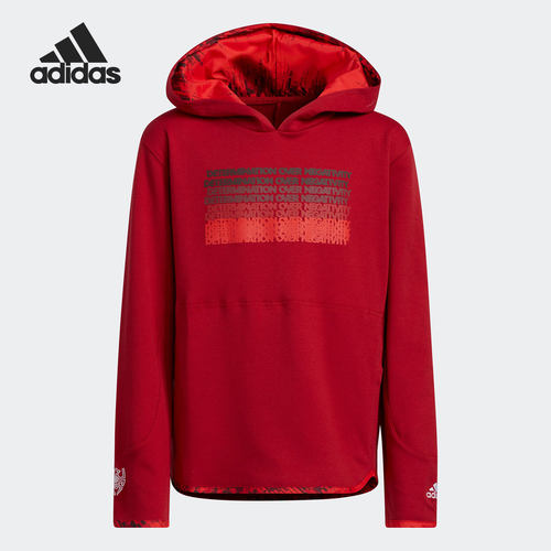 Adidas/阿迪达斯正品秋季新款大童运动印花连帽卫衣HI0993