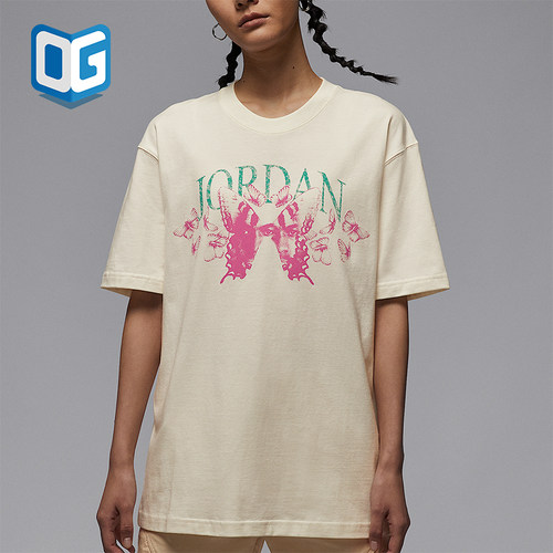 Nike/耐克正品JORDAN女士休闲宽松蝴蝶经典时尚短袖IB7032-133