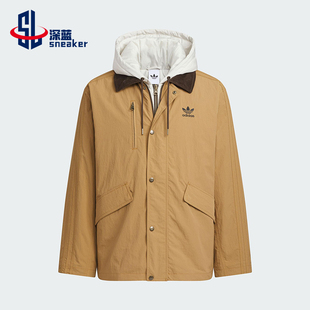 Adidas/阿迪达斯正品三叶草男士休闲连帽保暖二合一棉服KW1241