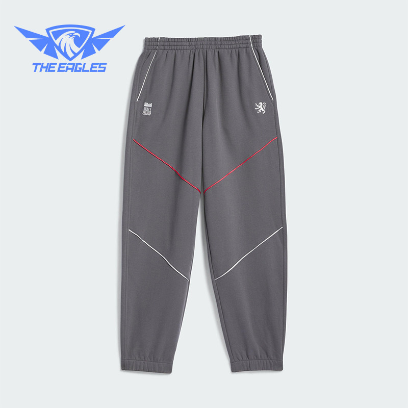 Adidas/阿迪达斯正品三叶草新款男女灰红色休闲经典运动裤JY8404