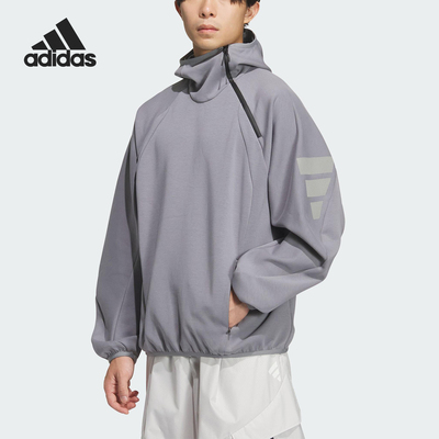 Adidas/阿迪达斯正品2025秋季款男士运动连帽宽松卫衣KS0053