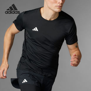 圆领透气跑步运动短袖 Adidas 男士 新款 T恤IN1156 阿迪达斯正品