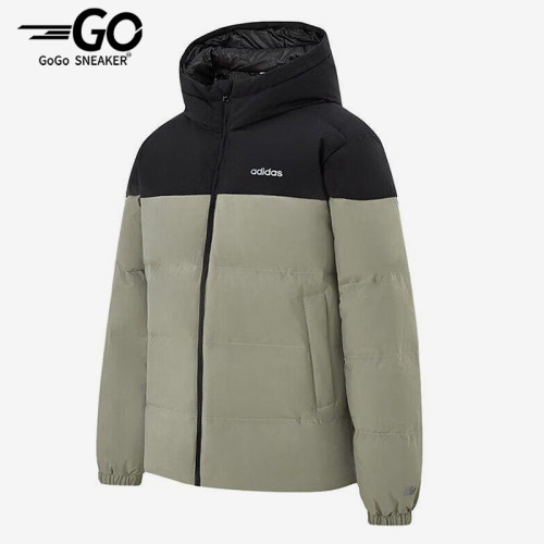 Adidas/阿迪达斯正品2025冬季款男士休闲连帽拼接羽绒服KC2155