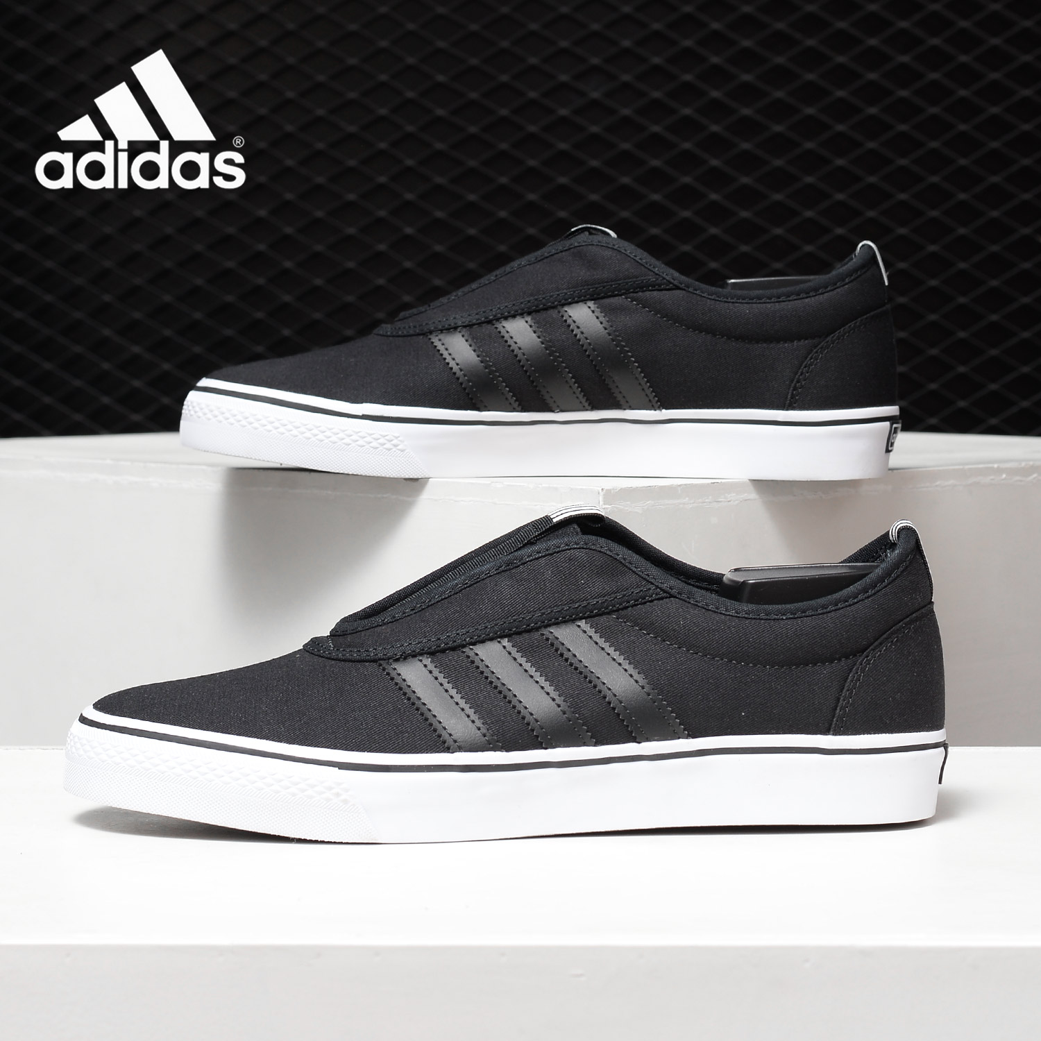 Adidas/阿迪达斯正品 三叶草男子一脚蹬低帮帆布运动休闲鞋BB8496