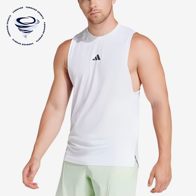Adidas/阿迪达斯正品男士户外吸湿排汗训练健身背心T恤IS3795