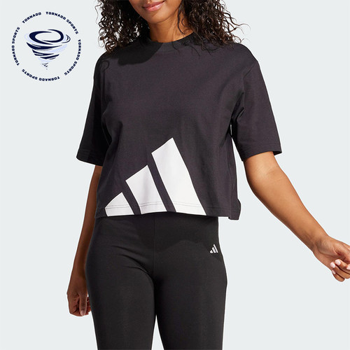 Adidas/阿迪达斯正品2025夏季款女士宽松经典落肩休闲短袖JG8736