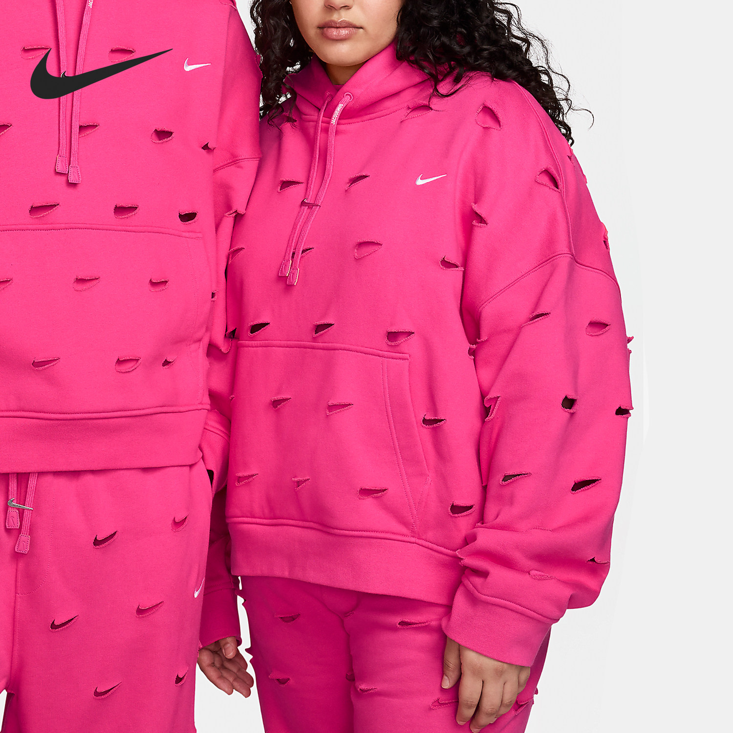 Nike/耐克正品Jacquemus Swoosh 情侣时尚宽松卫衣FJ3482-653