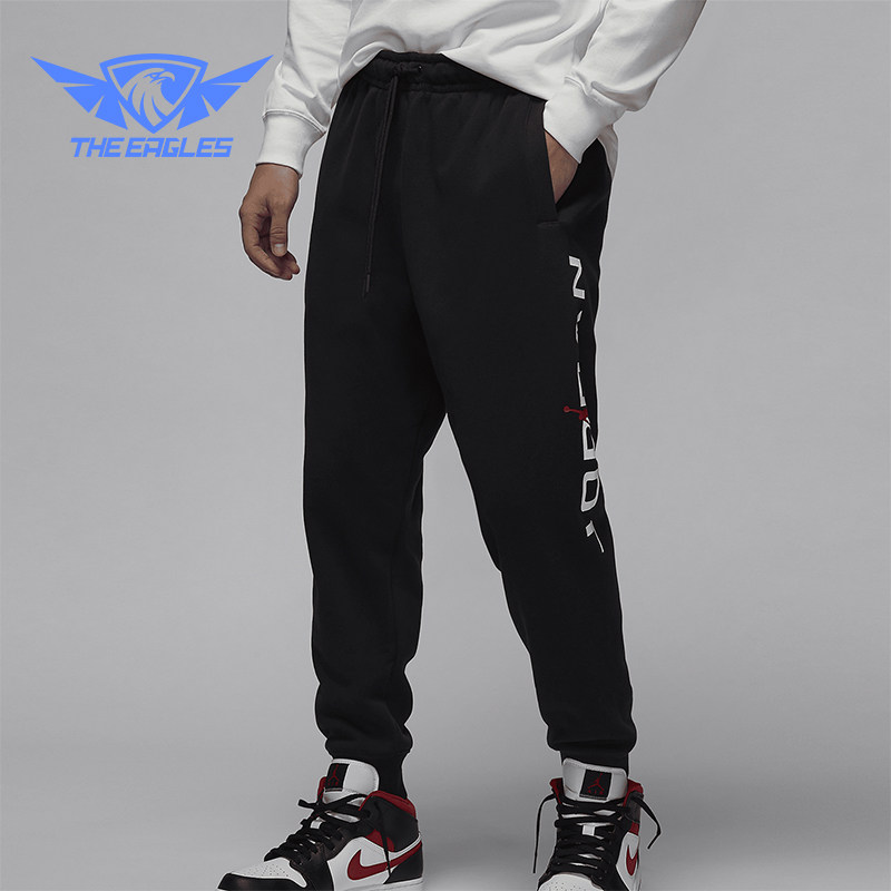 Nike/耐克正品JORDAN男士时尚运动休闲字母加绒长裤 HQ4646-010 - 实物图