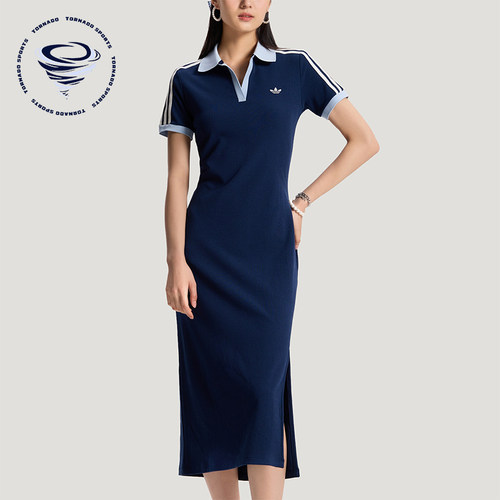 Adidas/阿迪达斯正品三叶草女士时尚日常经典修身连衣裙KY5698