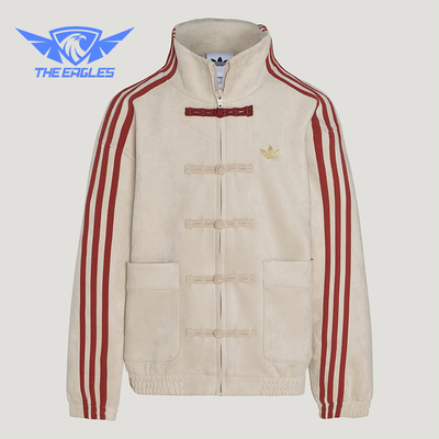 Adidas/阿迪达斯正品三叶草大童休闲立领新中式针织外套KT5000