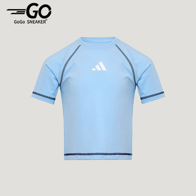 Adidas/阿迪达斯正品夏季儿童休闲柔软弹力圆领运动短袖T恤KY8372