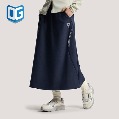 Adidas/阿迪达斯正品2026女士休闲梭织运动复古宽松半身裙KV4868