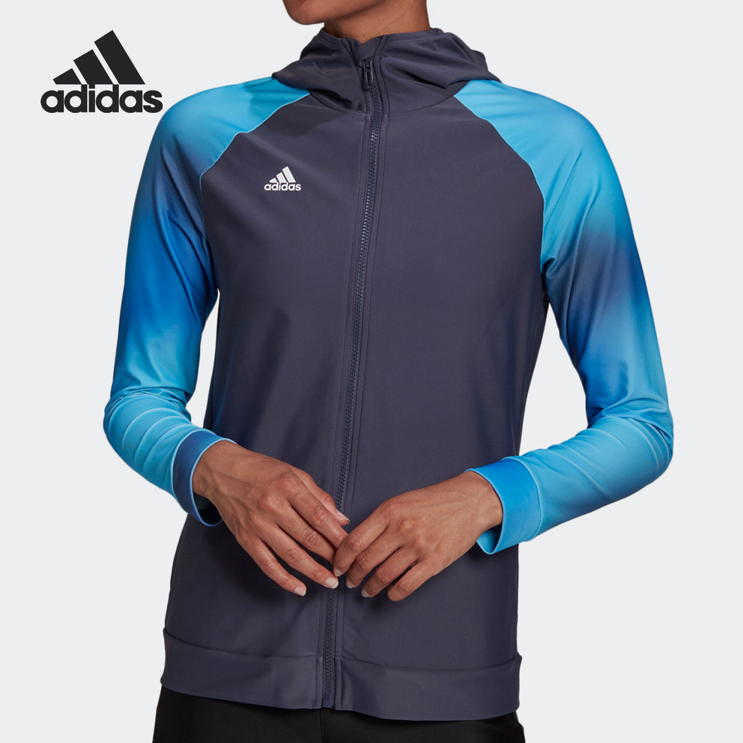 Adidas/阿迪达斯正品休闲女子时尚潮流运动连帽外套 HB1676,运动服/休闲服装,运动茄克/外套,淘宝优惠券,粉丝福利购,淘宝优惠卷