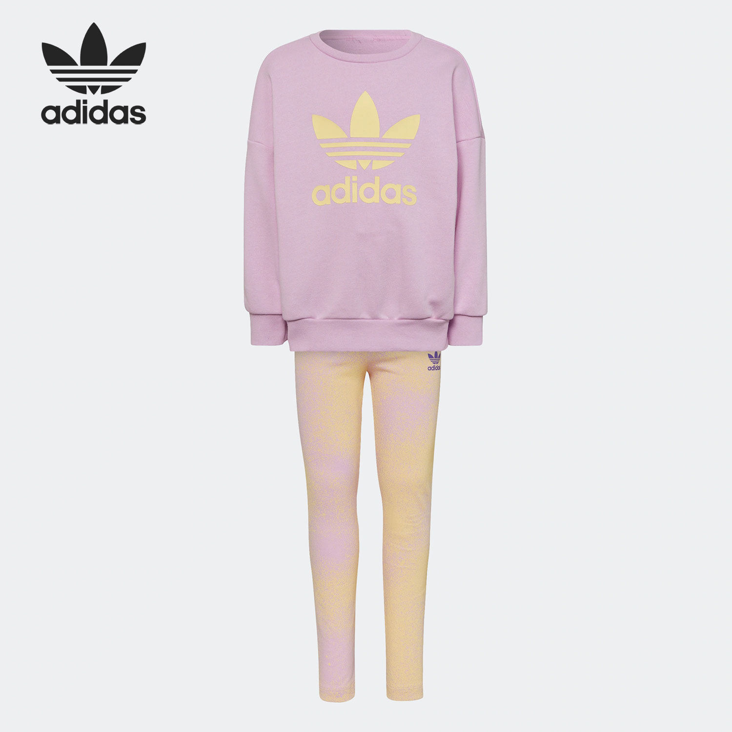 Adidas/阿迪达斯正品三叶草小童运动卫衣长袖长裤套装HK2945,童装/婴儿装/亲子装,套装,淘宝优惠券,粉丝福利购,淘宝优惠卷