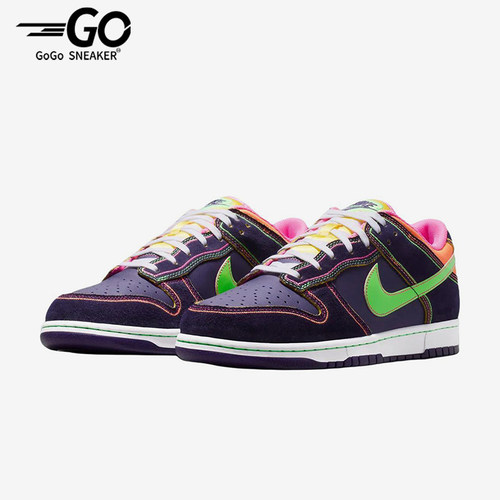 Nike/耐克正品DunkLow新款男女紫绿色贴合经典休闲板鞋IR1526-500