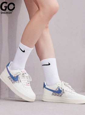 Nike/耐克正品新款女士牛仔面料拼接低帮系带板鞋FJ7740-141