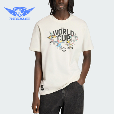 Adidas/阿迪达斯正品三叶草男士圆领时尚图案足球短袖T恤KE2038