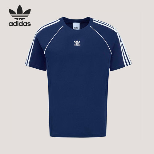 Adidas/阿迪达斯正品三叶草男士宽松休闲复古条纹T恤KY2875