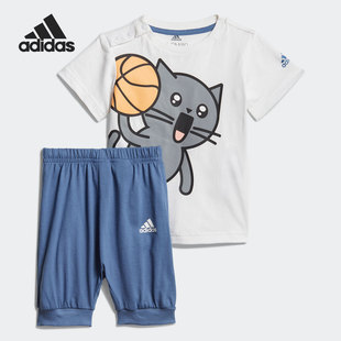 运动套装 Adidas 婴童休闲圆领短袖 2021新款 GM8940 阿迪达斯正品