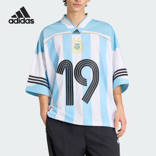 Adidas/阿迪达斯正品2026男士宽松V领球衣运动短袖T恤KD5982