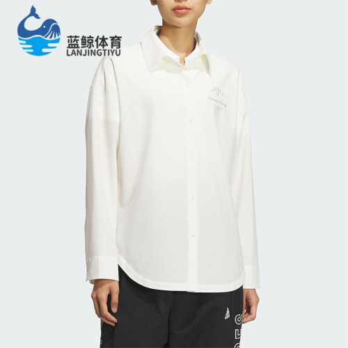 阿迪达斯女士长袖凉感翻领衬衫