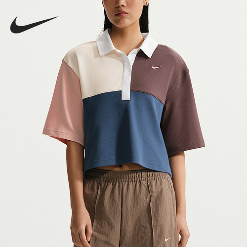 Nike/耐克正品Sportswear女士拼接复古短袖POLO衫IF5599-103