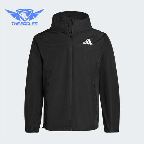 Adidas/阿迪达斯正品WOVENJACKET新款男女经典黑色夹克外套IB7052