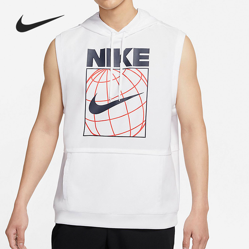 Nike/耐克官方正品男子篮球训练运动连帽无袖套头衫CZ2562-100