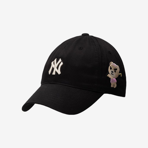 MLB正品皱眉熊训练男女同款字母刺绣时尚鸭舌帽3ACPB023N-50BKS
