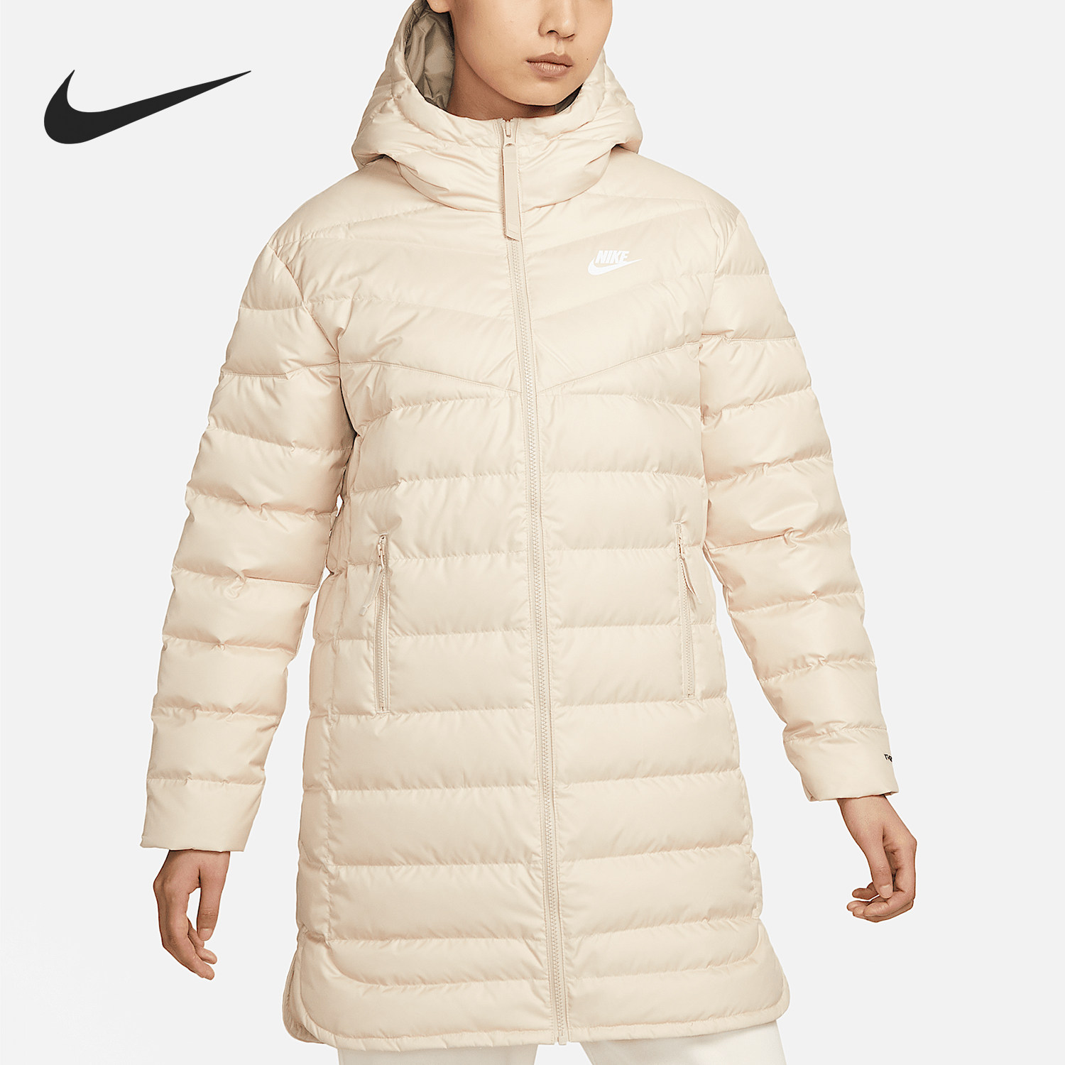Nike/耐克官方正品冬季新款女士运动保暖中长款羽绒服DR1588-206